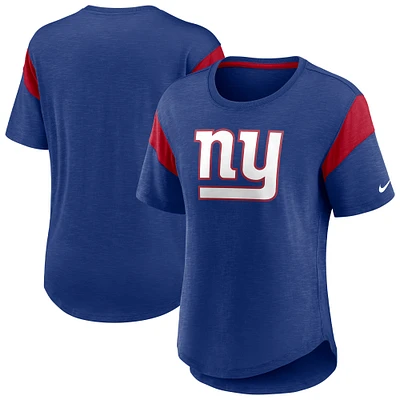 Women's Nike Heather Royal New York Giants Primary Logo Fashion Top