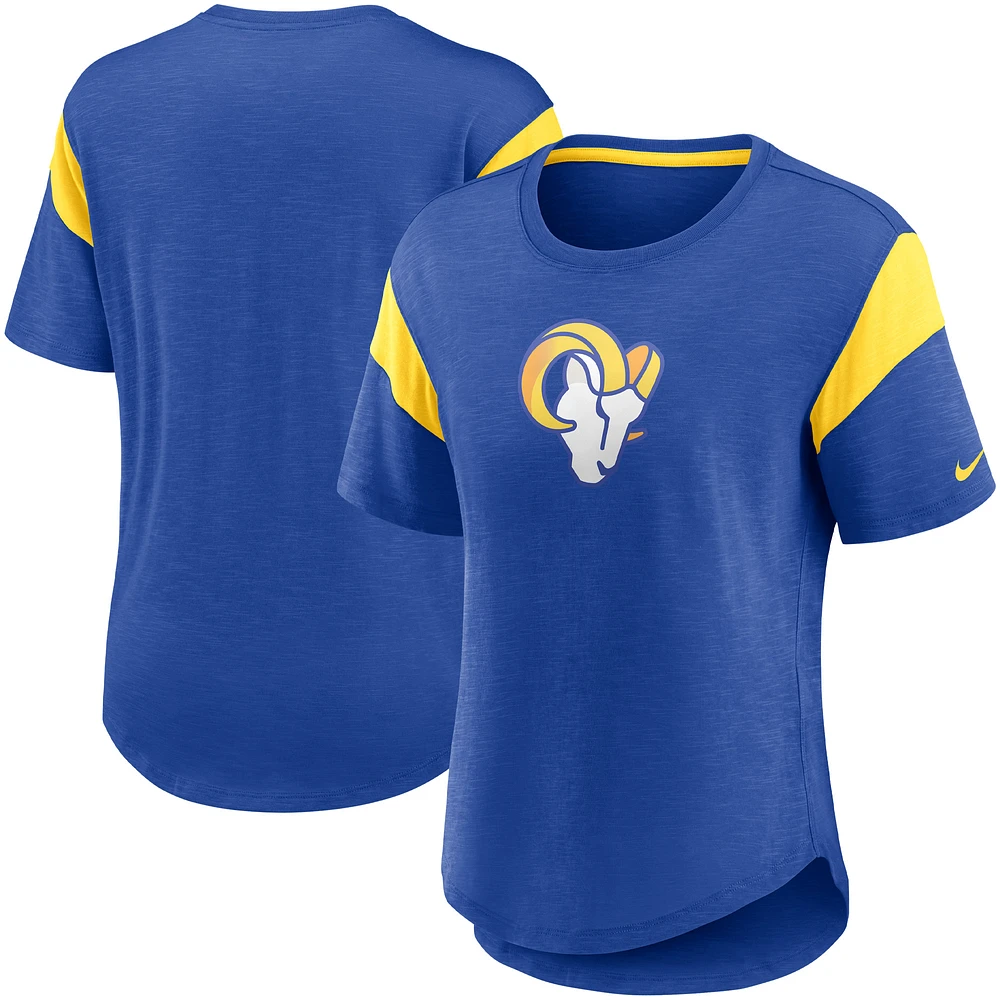 Women's Nike Heather Royal Los Angeles Rams Primary Logo Fashion Top