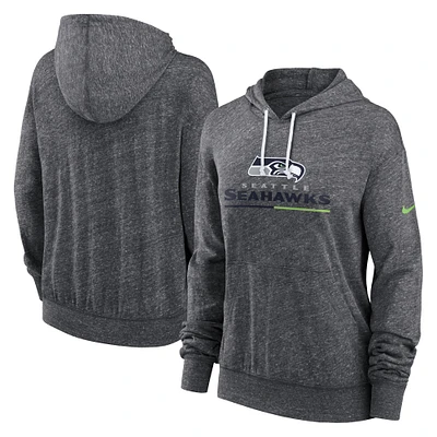 Women's Nike Heather Charcoal Seattle Seahawks Team Spirit Gym Vintage Lightweight Hoodie Top