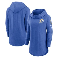 Women's Nike Royal Los Angeles Rams Minimal Statement Lightweight Raglan Funnel Neck Pullover Hoodie