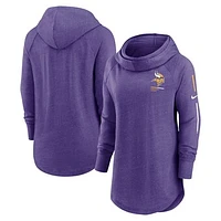 Women's Nike Purple Minnesota Vikings Minimal Statement Lightweight Raglan Funnel Neck Pullover Hoodie