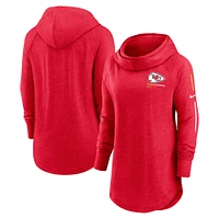 Women's Nike Red Kansas City Chiefs Minimal Statement Lightweight Raglan Funnel Neck Pullover Hoodie