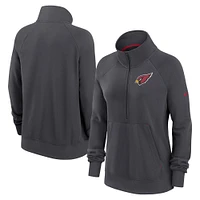 Women's Nike Charcoal Arizona Cardinals Premium Raglan Performance Half-Zip Sweatshirt