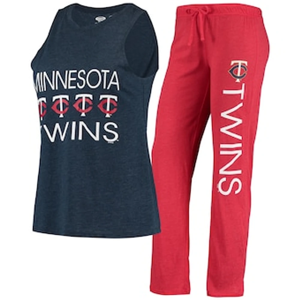 Women's Concepts Sport Red/Navy Minnesota Twins Meter Muscle Tank Top & Pants Sleep Set