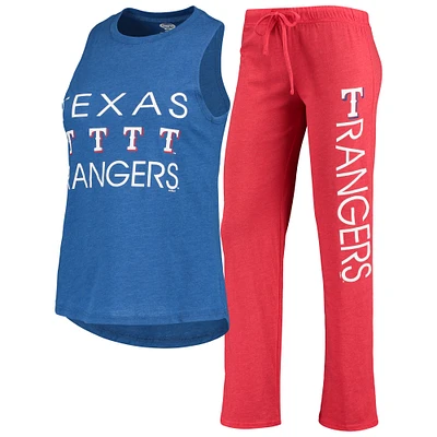 Women's Concepts Sport Red/Royal Texas Rangers Meter Muscle Tank Top & Pants Sleep Set