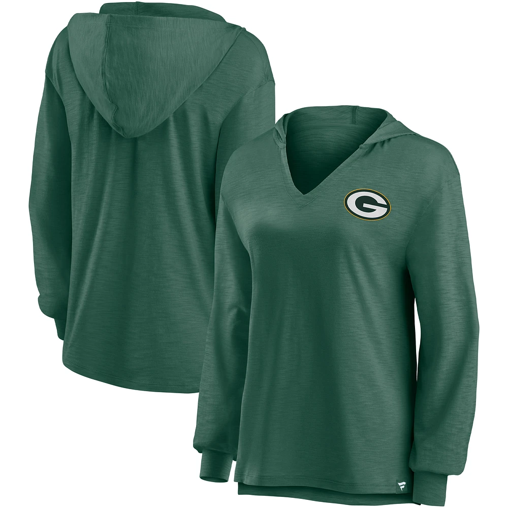 Women's Fanatics Green Green Bay Packers Jumper V-Neck Pullover Hoodie