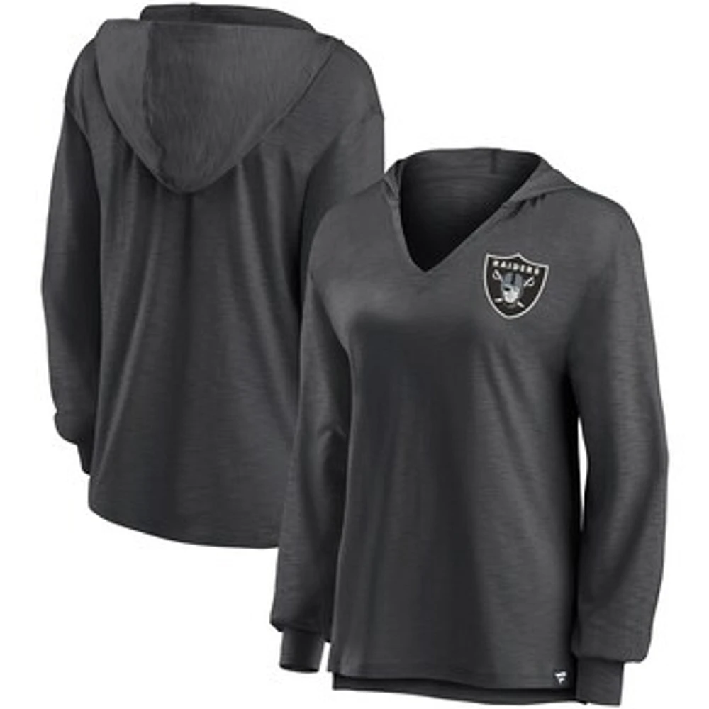 Women's Fanatics Black Las Vegas Raiders Jumper V-Neck Pullover Hoodie