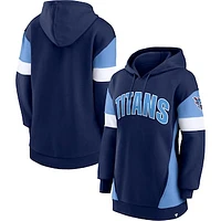 Women's Fanatics Navy/Light Blue Tennessee Titans Lock It Down Pullover Hoodie