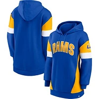 Women's Fanatics Royal/Gold Los Angeles Rams Lock It Down Pullover Hoodie