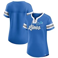 Women's Fanatics Blue Detroit Lions Original State Lace-Up T-Shirt