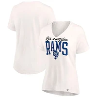 Women's Oatmeal Los Angeles Rams Motivating Force Lightweight V-Neck T-Shirt