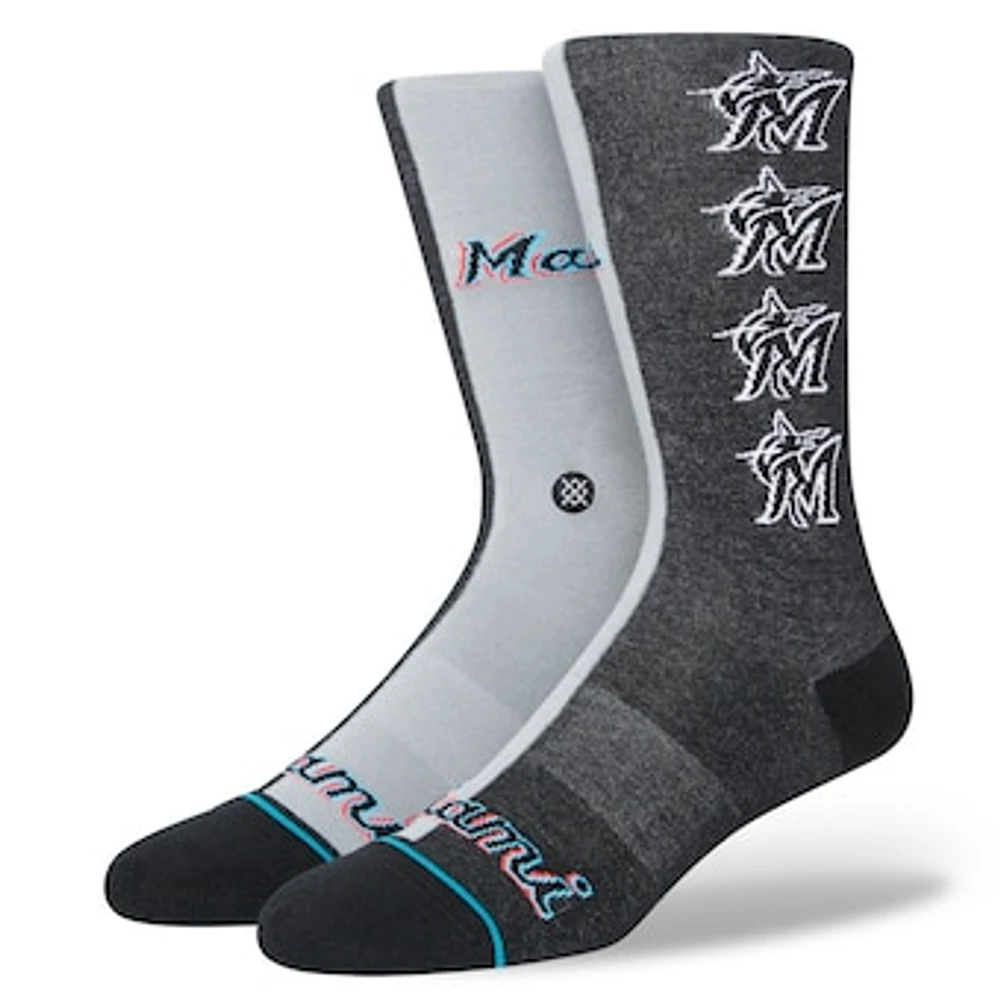 Men's Stance Miami Marlins Split Crew Socks