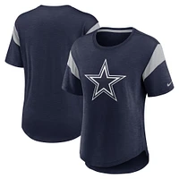 Women's Nike Heather Navy Dallas Cowboys Primary Logo Fashion Top