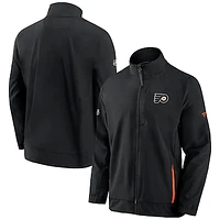 Men's Fanatics Black Philadelphia Flyers Authentic Pro Rink Coaches Full-Zip Jacket