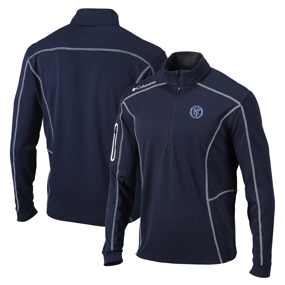 Men's Columbia Navy New York City FC Shotgun Quarter-Zip Pullover Jacket