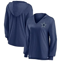 Women's Fanatics Navy Dallas Cowboys Jumper V-Neck Pullover Hoodie