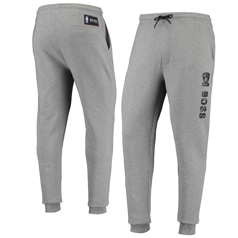 Men's Hugo Boss Heathered Gray Brooklyn Nets Slam Dunk 2 Jogger Pants