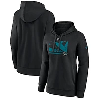 Women's Fanatics Black San Jose Sharks Authentic Pro Core Collection Secondary Logo Pullover Hoodie