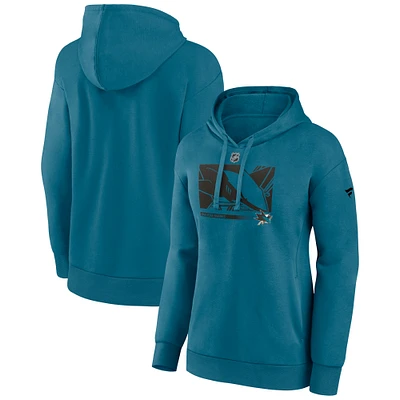 Women's Fanatics Teal San Jose Sharks Authentic Pro Core Collection Secondary Logo Pullover Hoodie