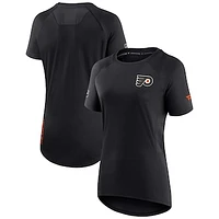 Women's Fanatics Black Philadelphia Flyers Authentic Pro Rink Raglan Tech T-Shirt