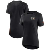 Women's Fanatics Black Philadelphia Flyers Authentic Pro Rink Raglan Tech T-Shirt