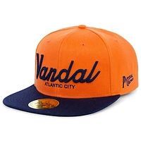 Men's Physical Culture Orange Vandal Athletic Club Black Fives Snapback Adjustable Hat