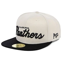 Men's Physical Culture Cream Philadelphia Panthers Black Fives Snapback Adjustable Hat