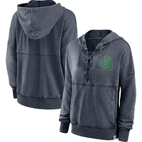 Women's Fanatics Heathered Charcoal Oregon Ducks Overall Speed Lace-Up Pullover Hoodie