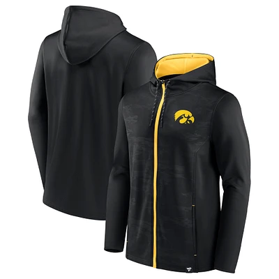 Men's Fanatics Black Iowa Hawkeyes Ball Carrier Full-Zip Hoodie