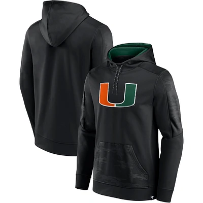 Men's Fanatics Black Miami Hurricanes On The Ball Pullover Hoodie