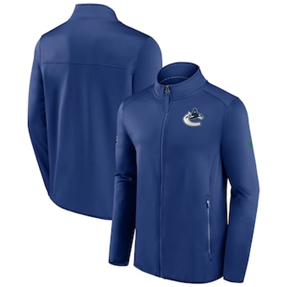 Men's Fanatics Royal Vancouver Canucks Authentic Pro Fleece - Full-Zip Jacket