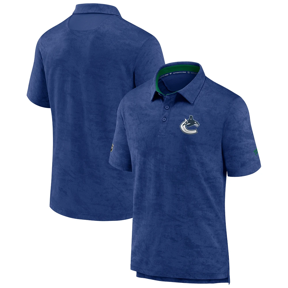 Men's Fanatics Blue Vancouver Canucks Authentic Pro - Polo