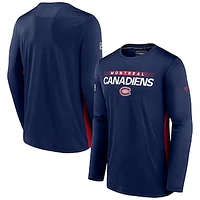 Men's Fanatics Navy Montreal Canadiens Authentic Pro Tech - Long Sleeve T-Shirt