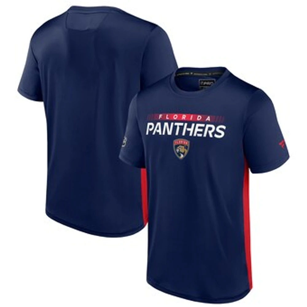 Men's Fanatics Navy Florida Panthers Authentic Pro Rink Tech T-Shirt