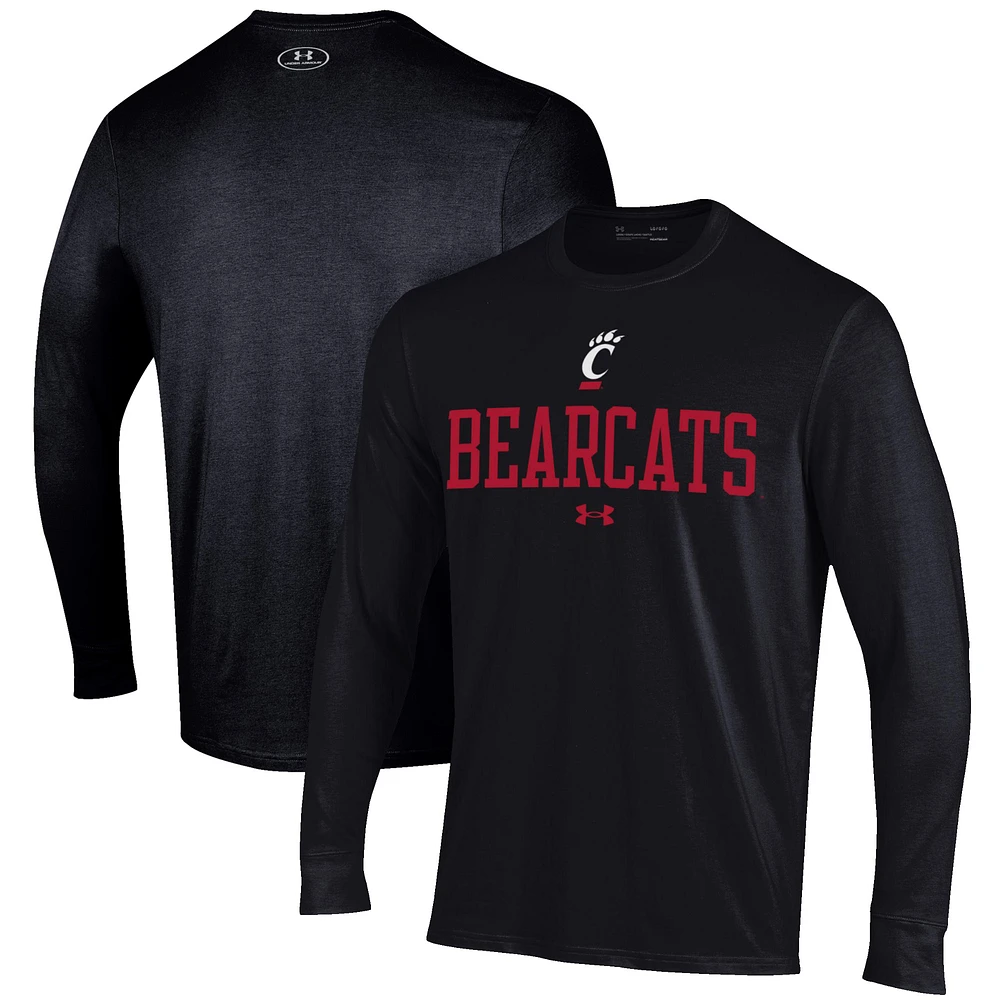 Men's Under Armour Black Cincinnati Bearcats Performance Long Sleeve T-Shirt