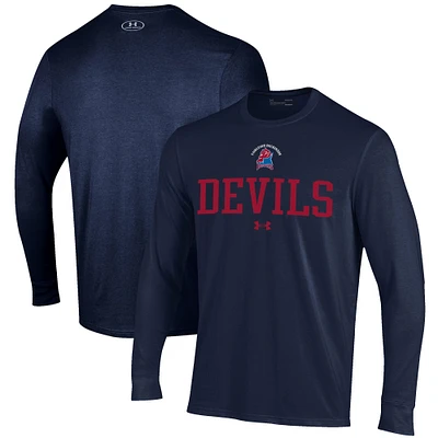 Men's Under Armour Navy FDU-Florham Devils Performance Long Sleeve T-Shirt