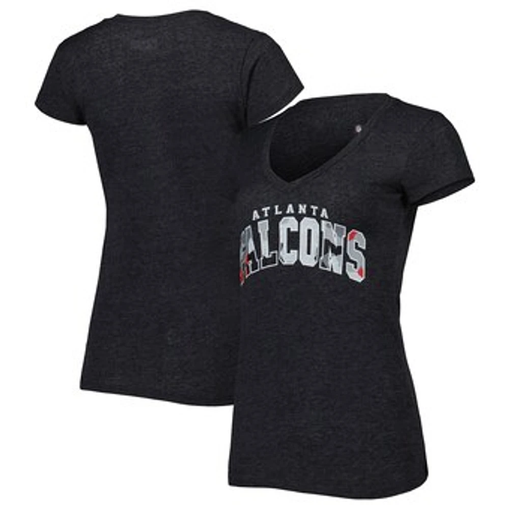 Women's New Era Heathered Black Atlanta Falcons Training Camp V-Neck T-Shirt