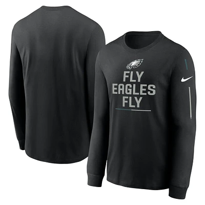 Men's Nike Black Philadelphia Eagles Team Slogan Long Sleeve T-Shirt