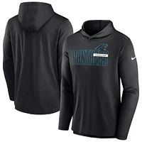 Men's Nike Black Carolina Panthers Lightweight Performance Hooded Long Sleeve T-Shirt