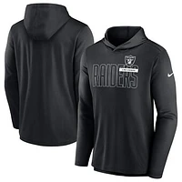 Men's Nike Black Las Vegas Raiders Lightweight Performance Hooded Long Sleeve T-Shirt