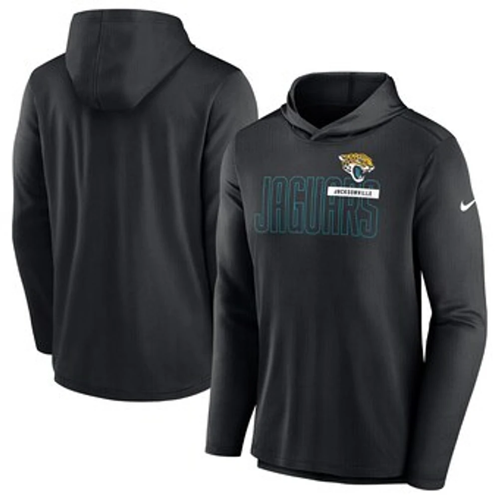 Men's Nike Black Jacksonville Jaguars Lightweight Performance Hooded Long Sleeve T-Shirt