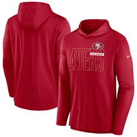 Men's Nike Scarlet San Francisco 49ers Lightweight Performance Hooded Long Sleeve T-Shirt