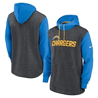 Men's Nike Heathered Charcoal/Powder Blue Los Angeles Chargers Surrey Legacy Pullover Hoodie