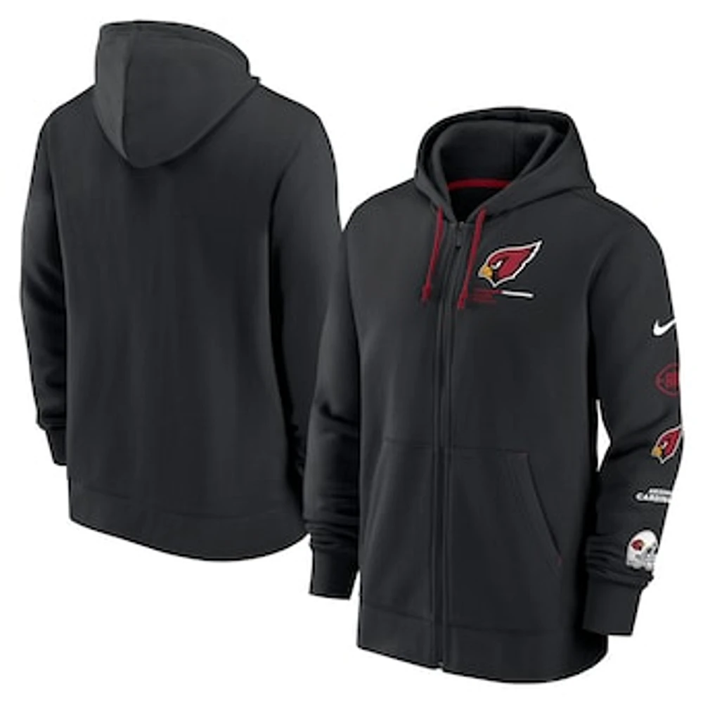 Men's Nike Black Arizona Cardinals Surrey Full-Zip Hoodie