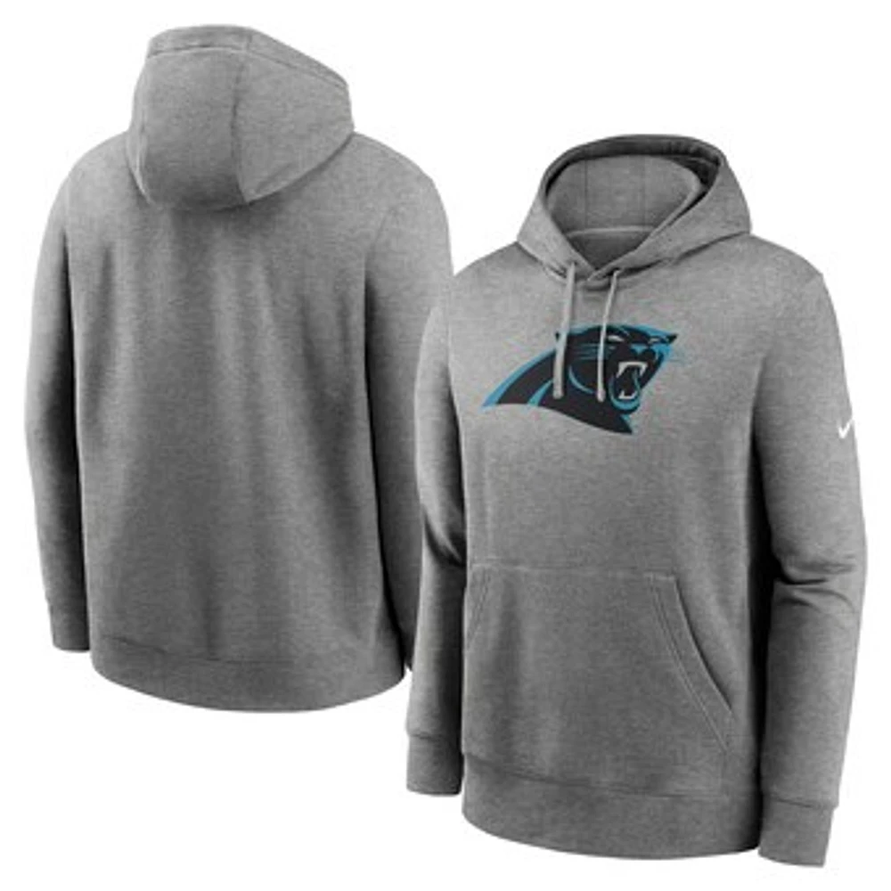 Men's Nike Heathered Gray Carolina Panthers Rewind Club Fleece Pullover Hoodie