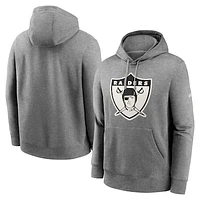 Men's Nike Heathered Gray Oakland Raiders Rewind Club Fleece Pullover Hoodie