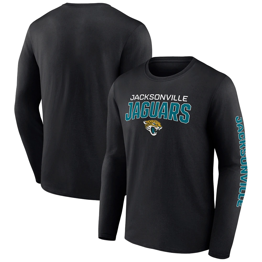 Men's Fanatics Black Jacksonville Jaguars Wordmark Go the Distance Long Sleeve T-Shirt