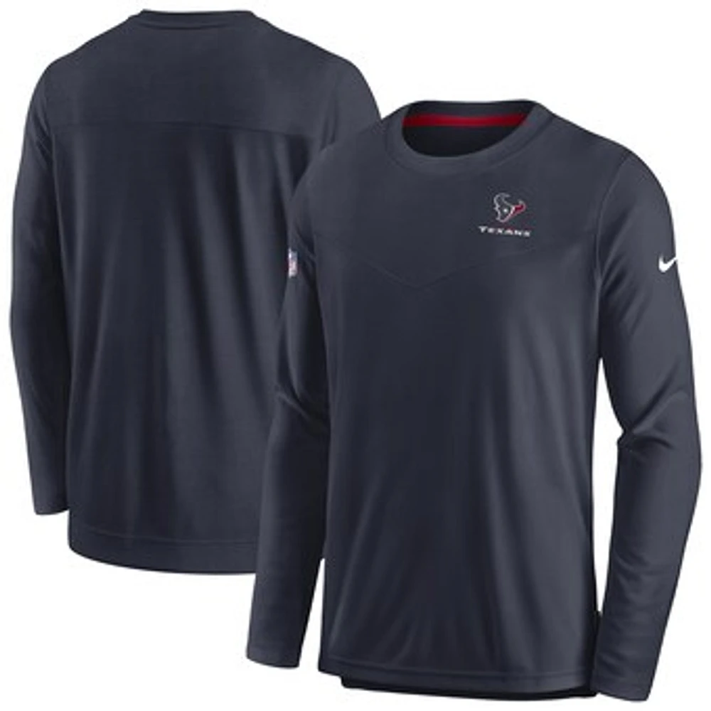 Men's Nike Navy Houston Texans Sideline Lockup Performance Pullover Sweatshirt