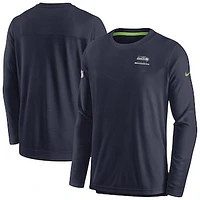 Men's Nike Navy Seattle Seahawks Sideline Lockup Performance Pullover Sweatshirt