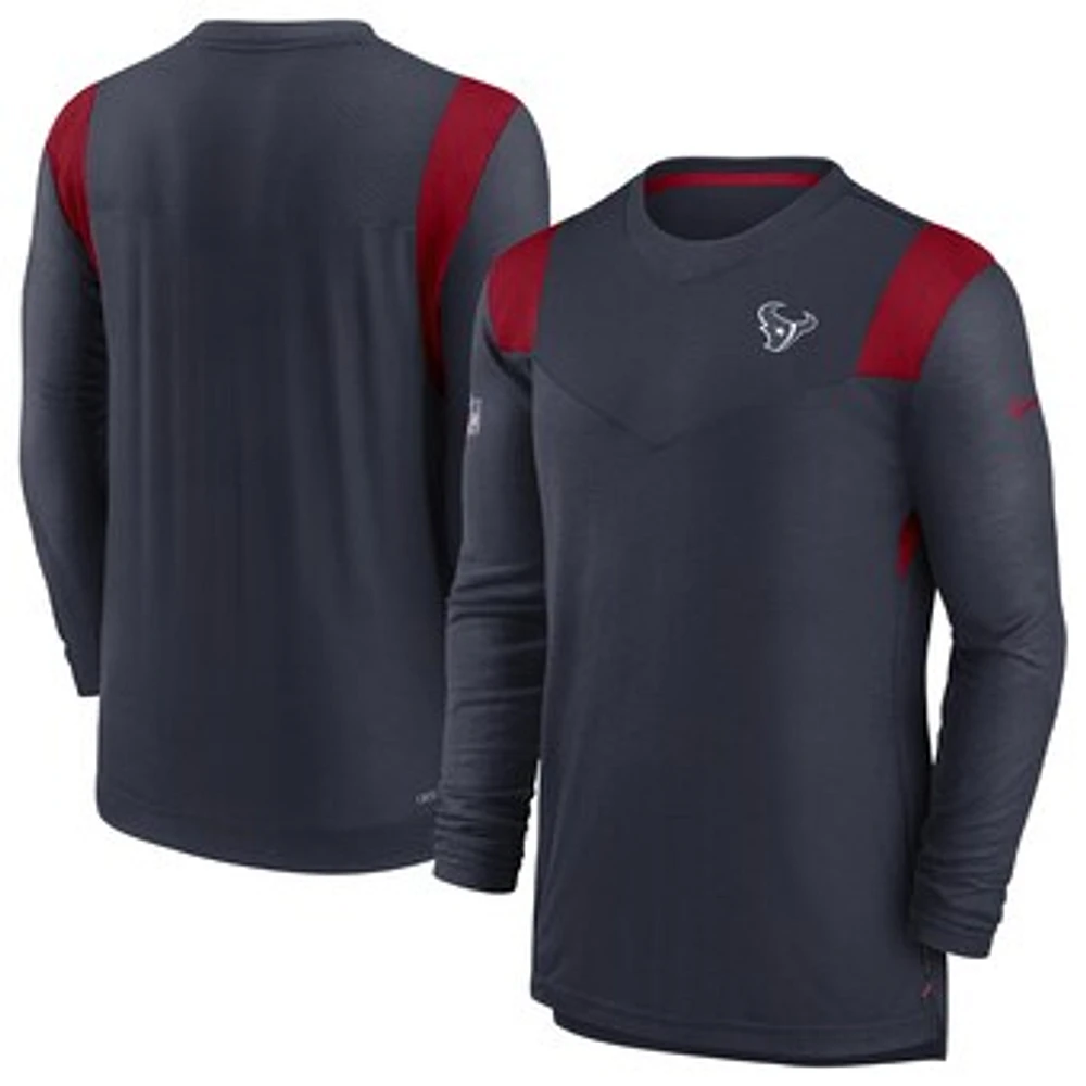 Men's Nike Navy Houston Texans Sideline Tonal Logo Performance Player Long Sleeve T-Shirt